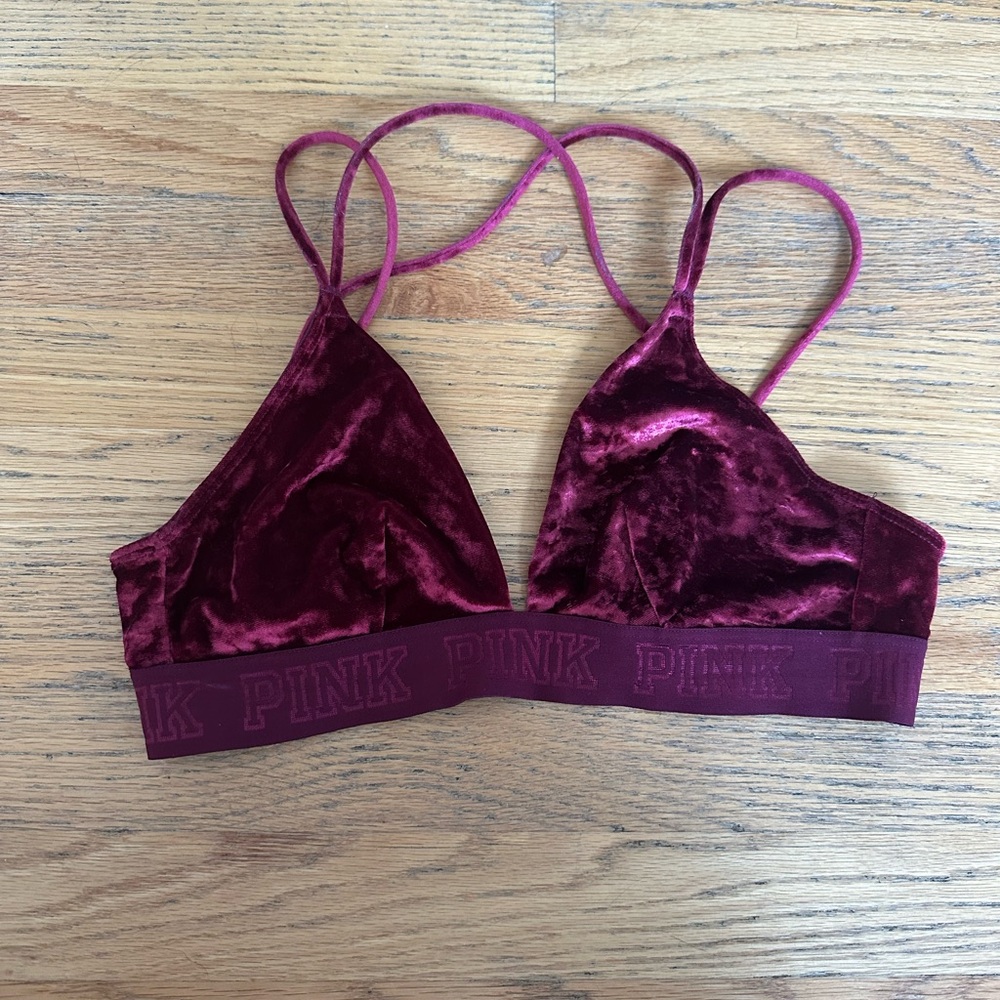 PINK Victoria's Secret Purple Velvet Triangle Bra